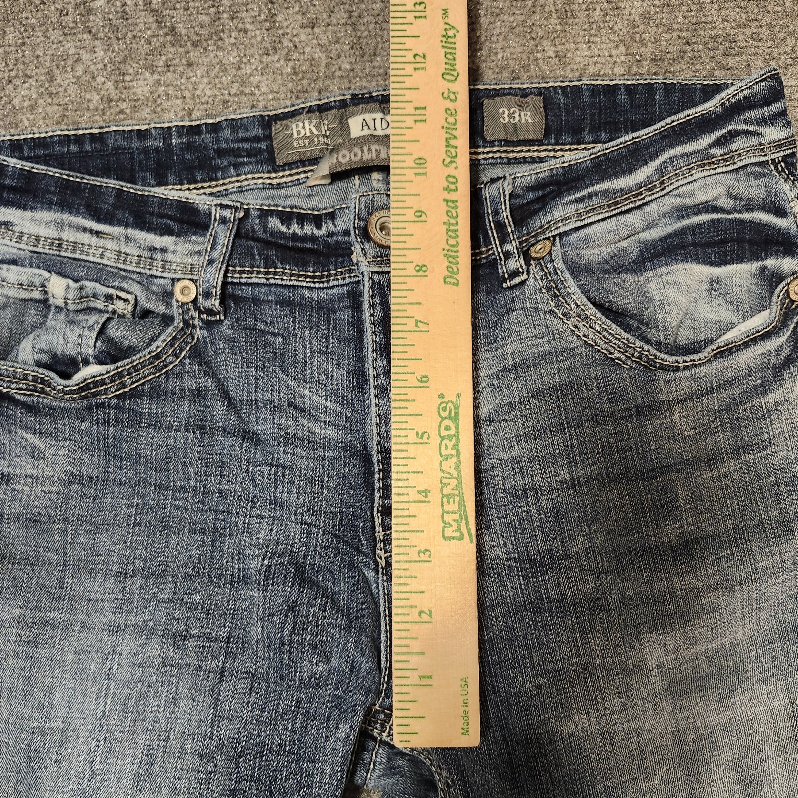 BKE Aiden Jeans Mens 33×31 Blue Bootleg Stretch Denim Rodeo Cowboy