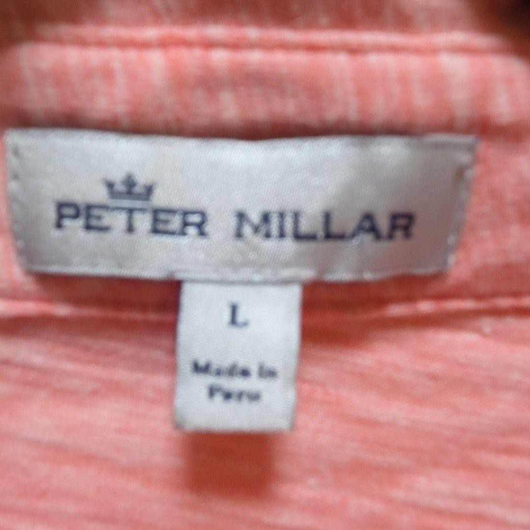 Peter Millar Polo Shirt Mens L Pink Solid Short Sleeve Slub Cotton Knit Top
