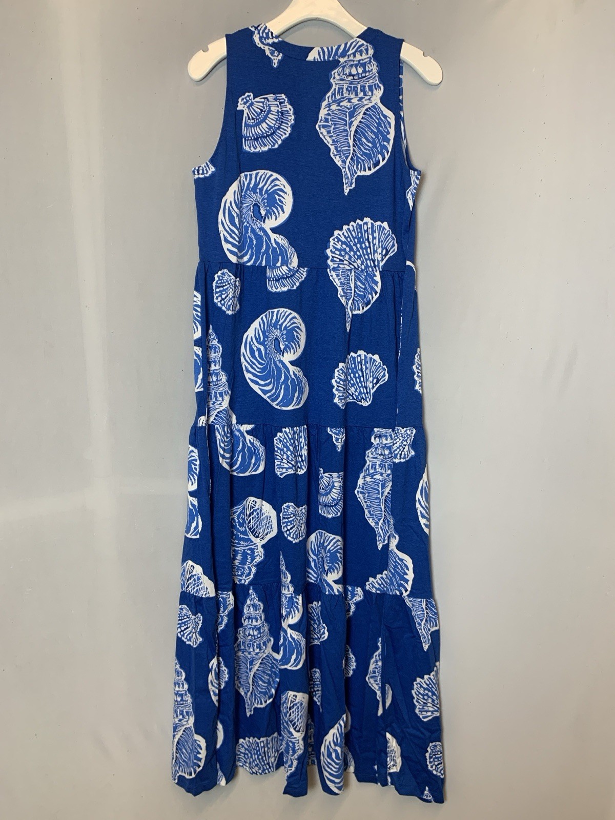 Lilly Pulitzer Dress Medium Blue Shells Maxi Sydnee Shell of a Good Time