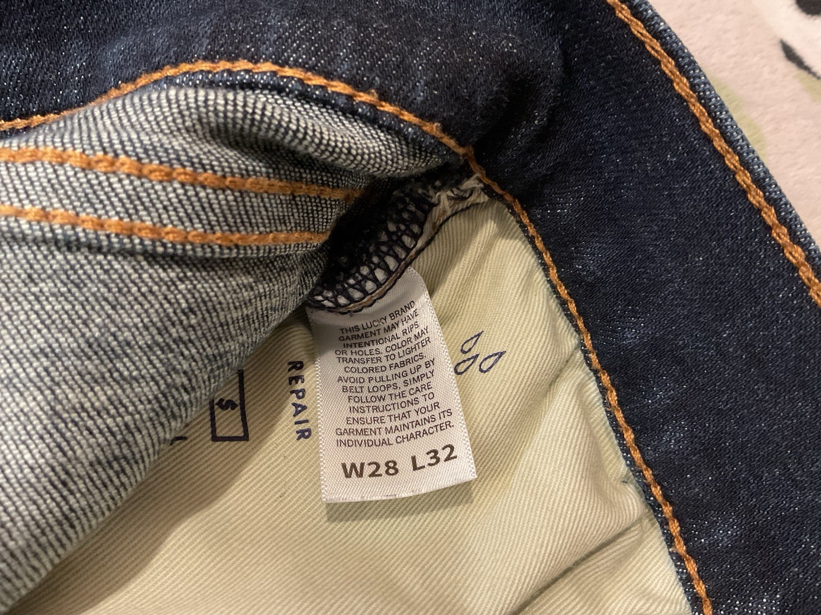 Lucky Brand Men’s Denim Jeans Size 28×32 Blue Dark Wash Slim Leg