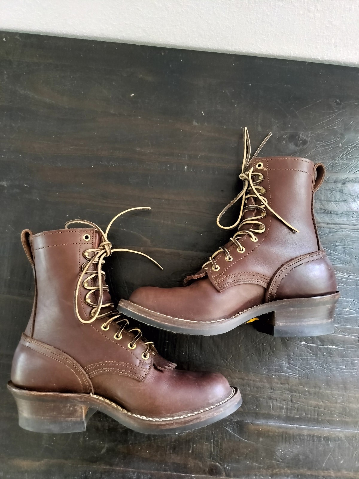Nicks Handmade Boots Ranger 8.5d 55 Last Walnut Leather Made In USA
