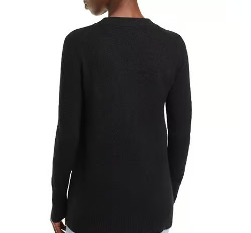 C Designer 100% Cashmere Black Grandfather Cardigan Sweater – Small -msrp $188