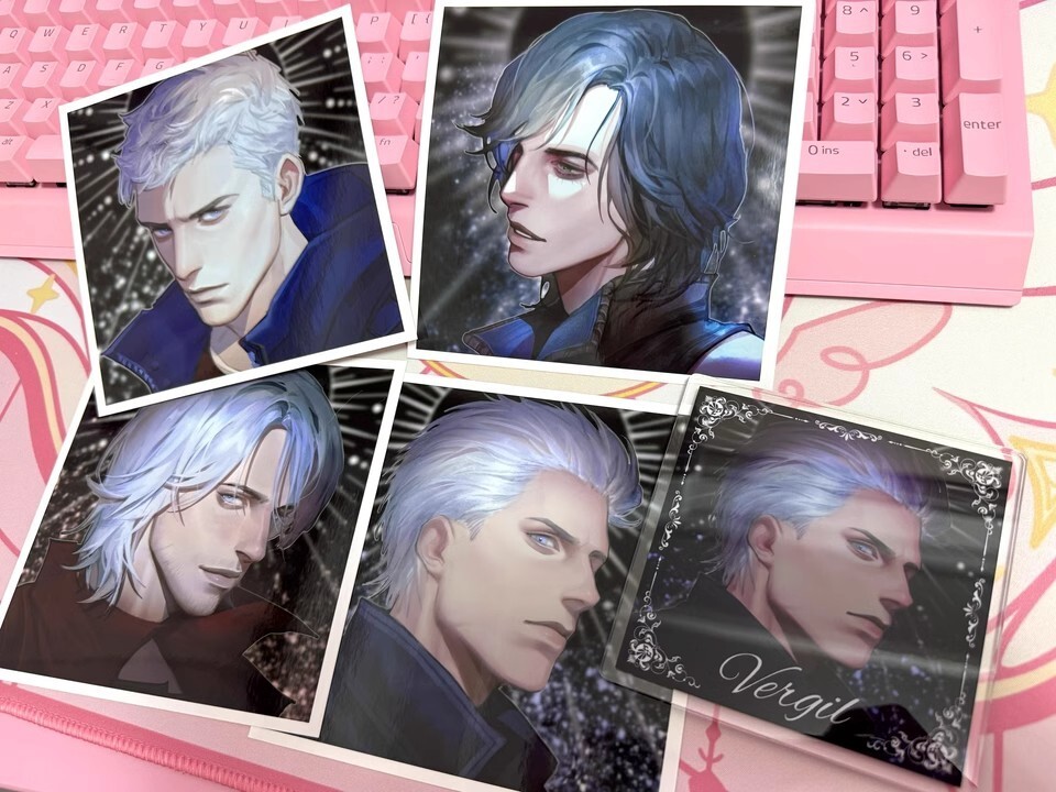 Devil May Cry Vergil Nero Dante Acrylic Coaster Desk Cup Coaster Cosplay Prop YZ