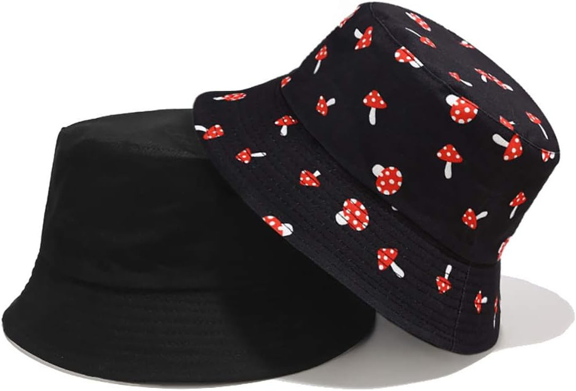 Unisex Bucket Hat Beach Sun Hat Aesthetic Fishing Hat for Men Women Teens, Rever