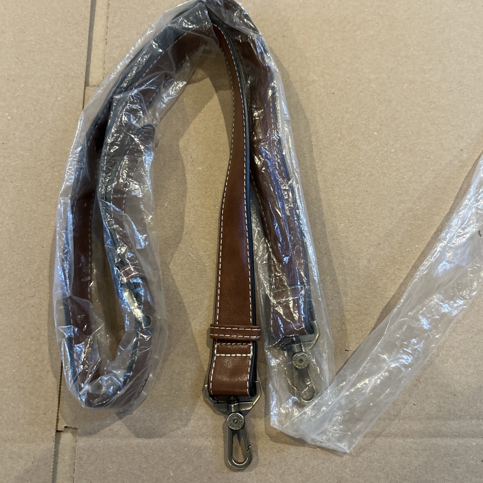 Ecosusi NEW Purse Strap Shoulder Crossbody Leather Look Replacement Strap Brown