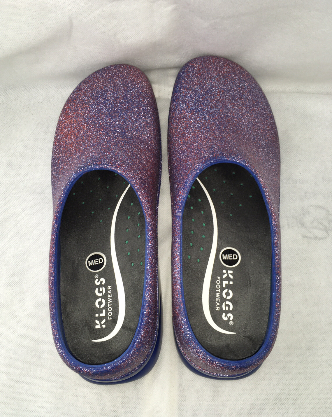 Klogs Womens Size 13 M Paint Splash Clogs Comfort Red Blue White Slip Resistant