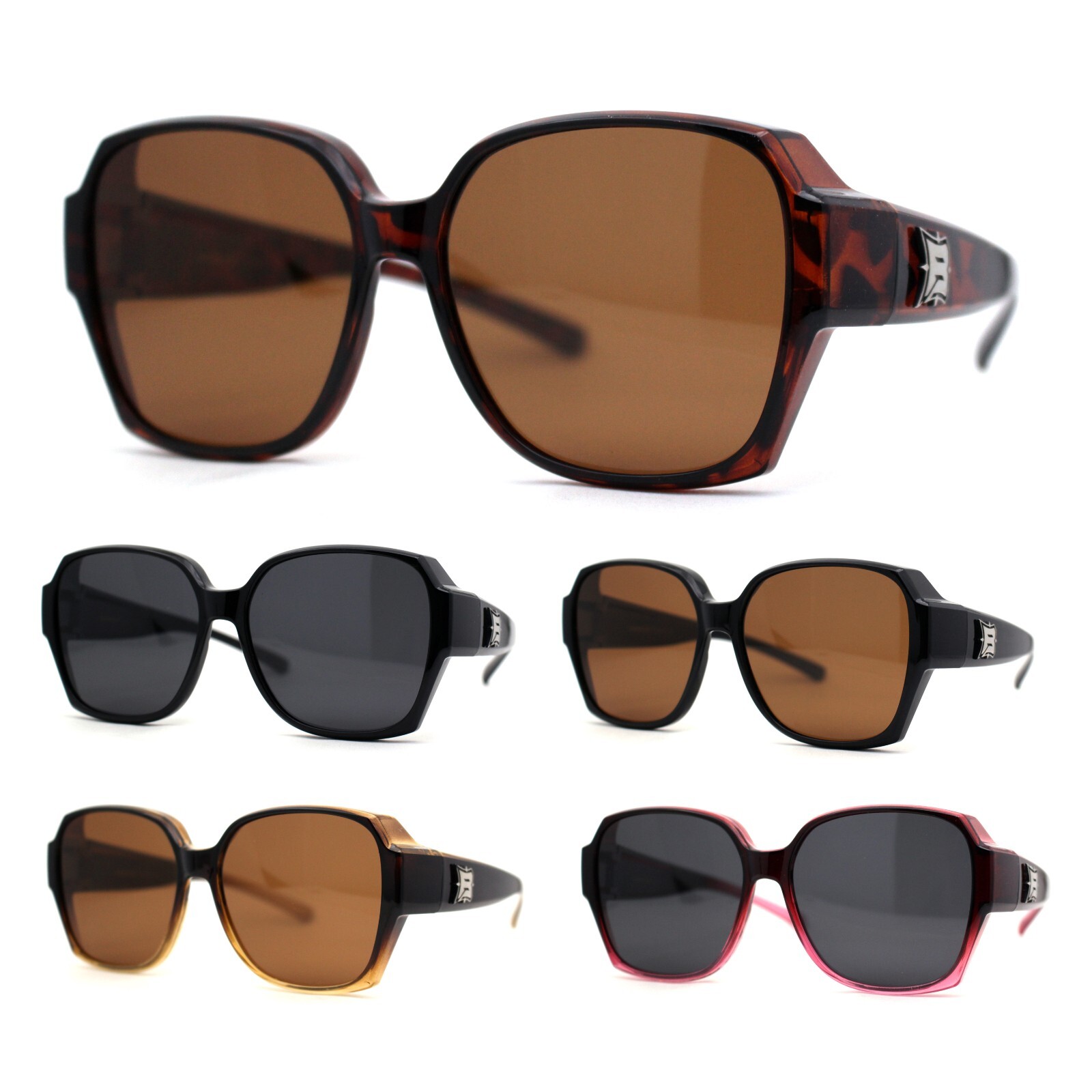 Polarized Large Oversized Barricade Rectangle Fit Over OTG Sunglasses