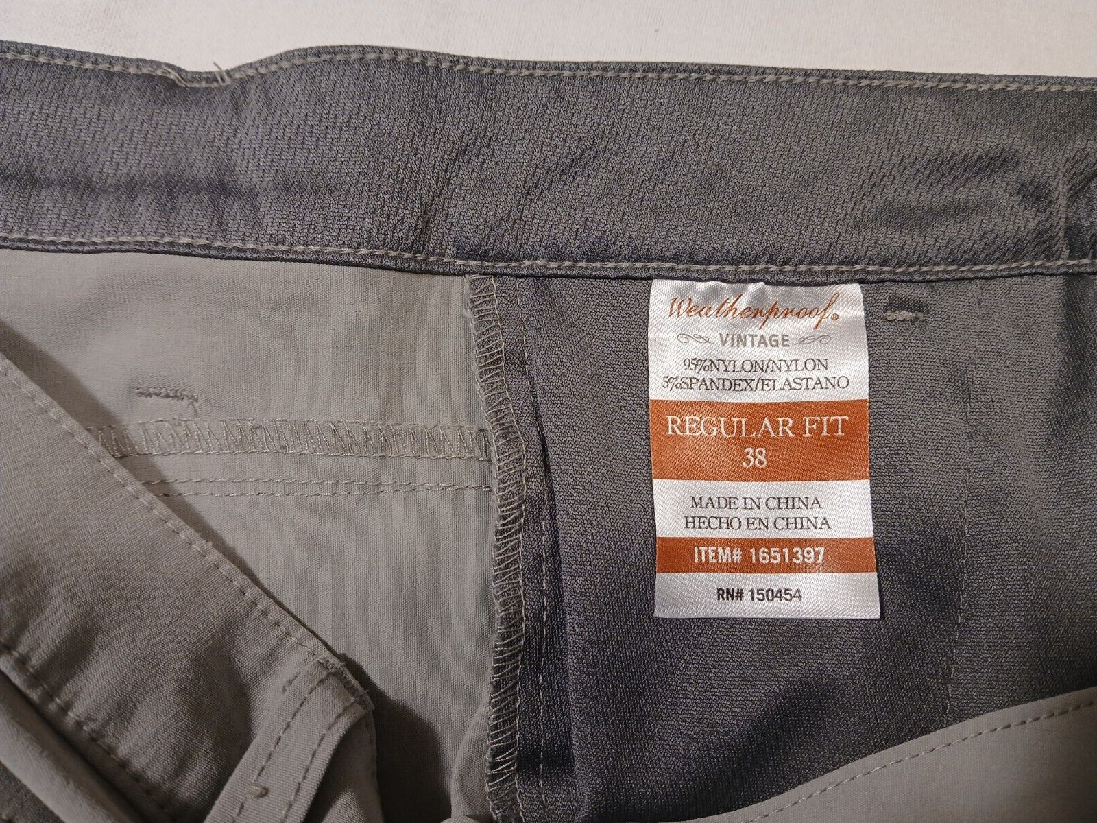Weatherproof Hike/Casual Zipper Cargo Shorts 40×11 Color Gray 95%Nylon/5%Spandex