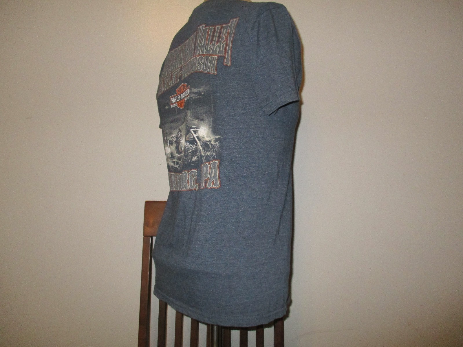 HARLEY DAVIDSON SUSQUEHANNA VALLEY SKULL BIKERS PINUP GRAPHIC T SHIRT SMALL