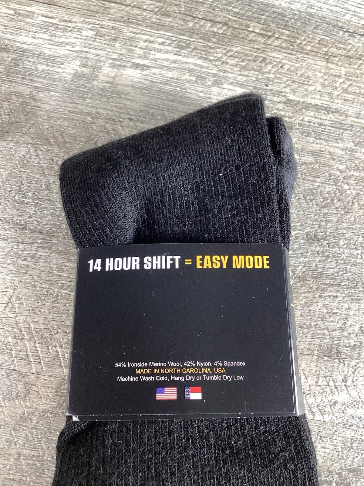 Camel City Mill USA Made Merino Wool Work Socks Set Of 3 BT-XL Black NWT