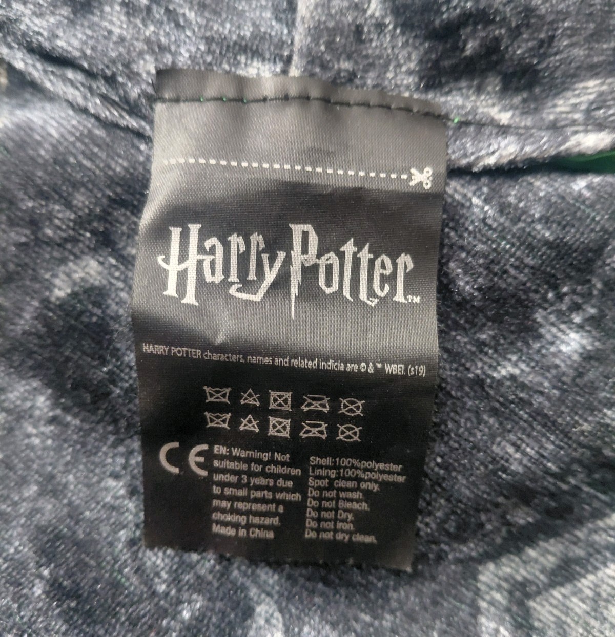 Harry Potter Reversible Invisibility Cloak Costume Cape Black/Green Lining