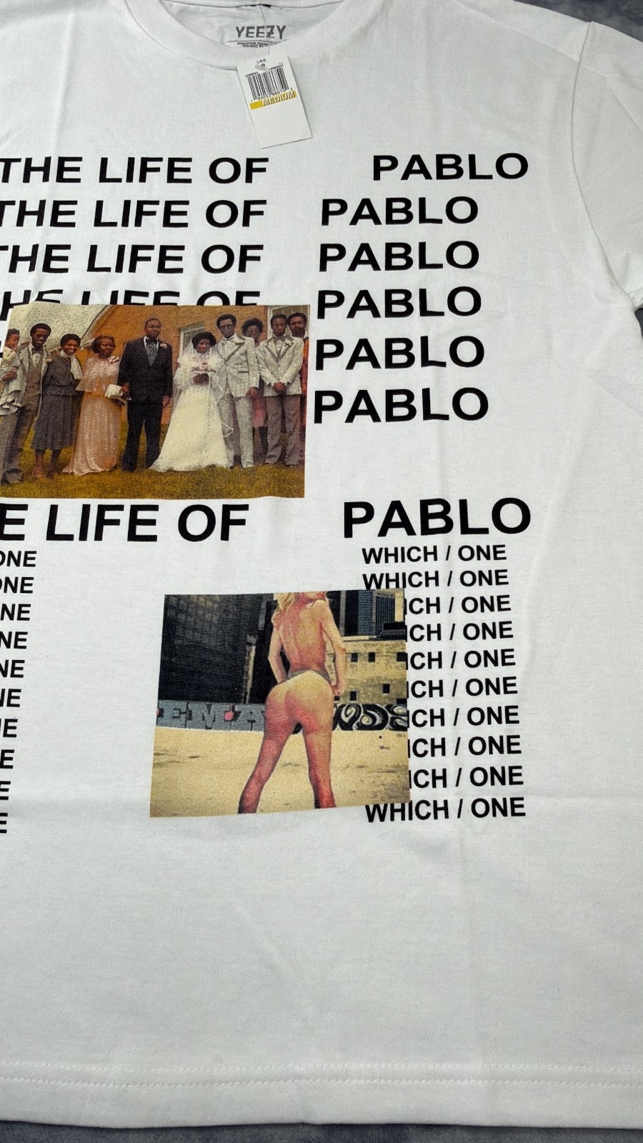 Kanye West The Life of Pablo Tour Yeezy White Graphic T-shirt Size Men’s Medium