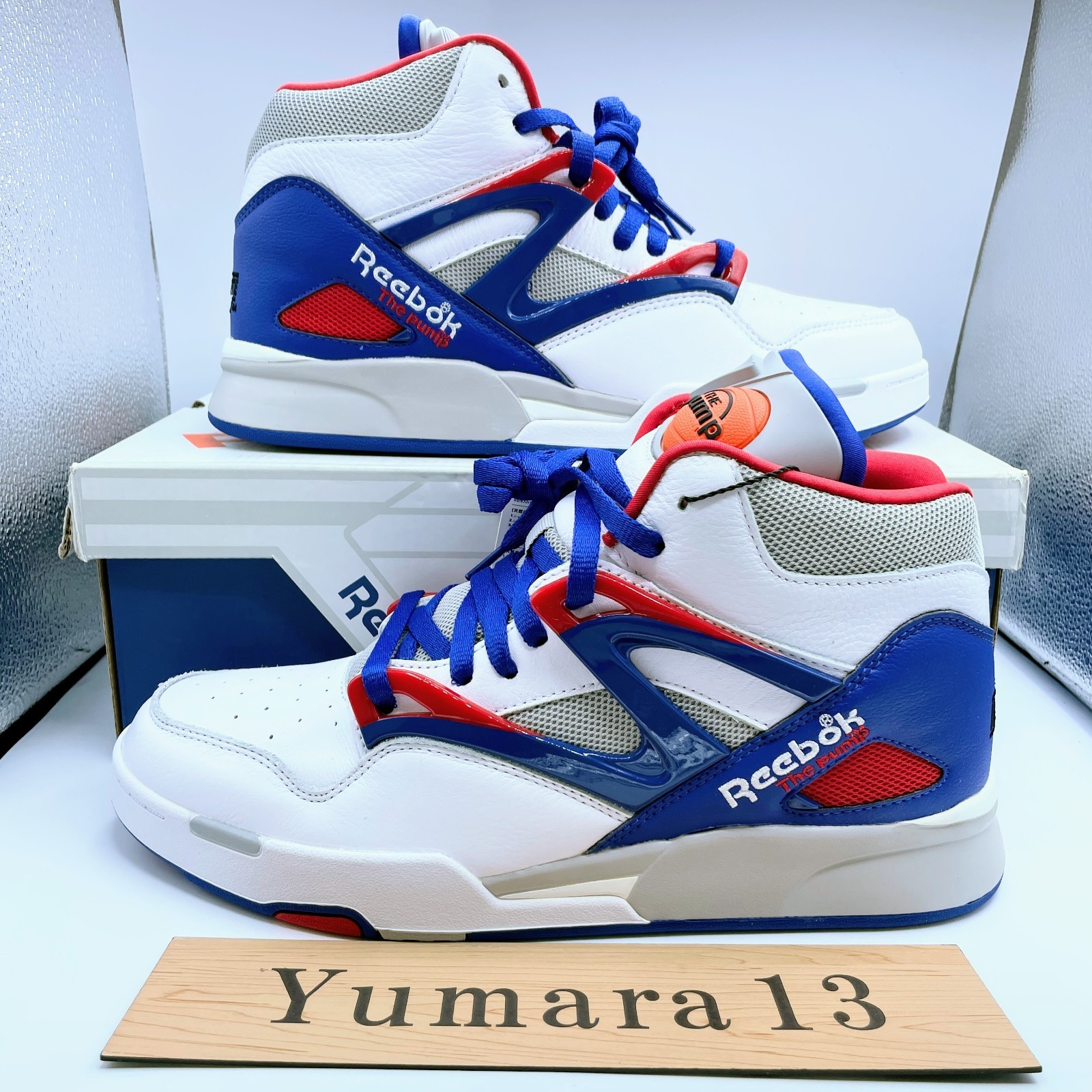Reebok Classic Pump Omni Zone 2 Pistons White Blue H01315 Men’s Size