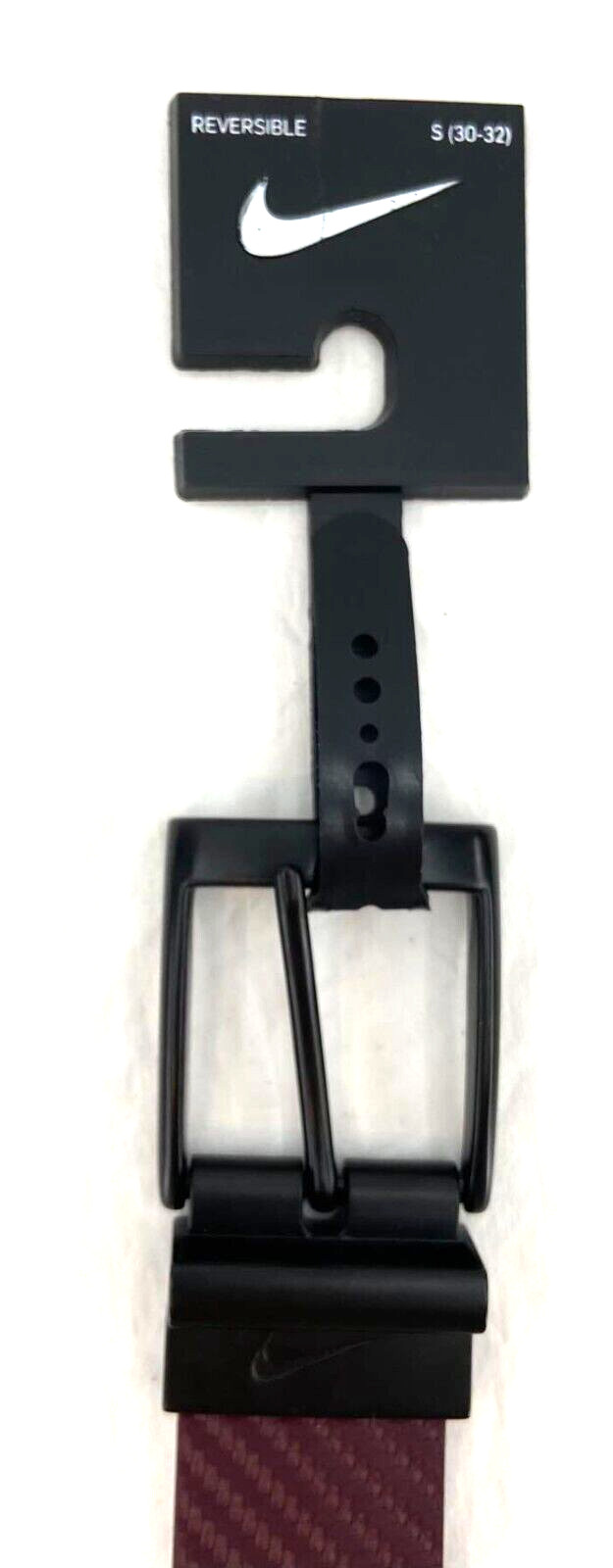 NEW Nike Reversible Maroon Gray Matte Carbon Fiber Golf Belt Men’s S 30-32