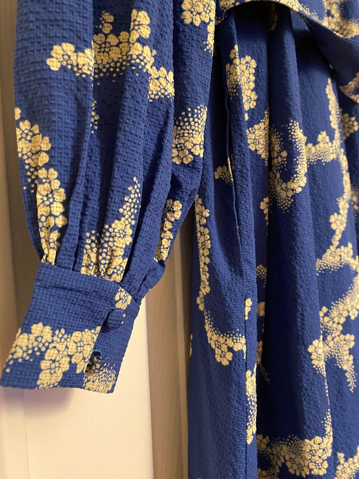 Ted Baker Oapall oversized blue and white wrap dress (UK10)