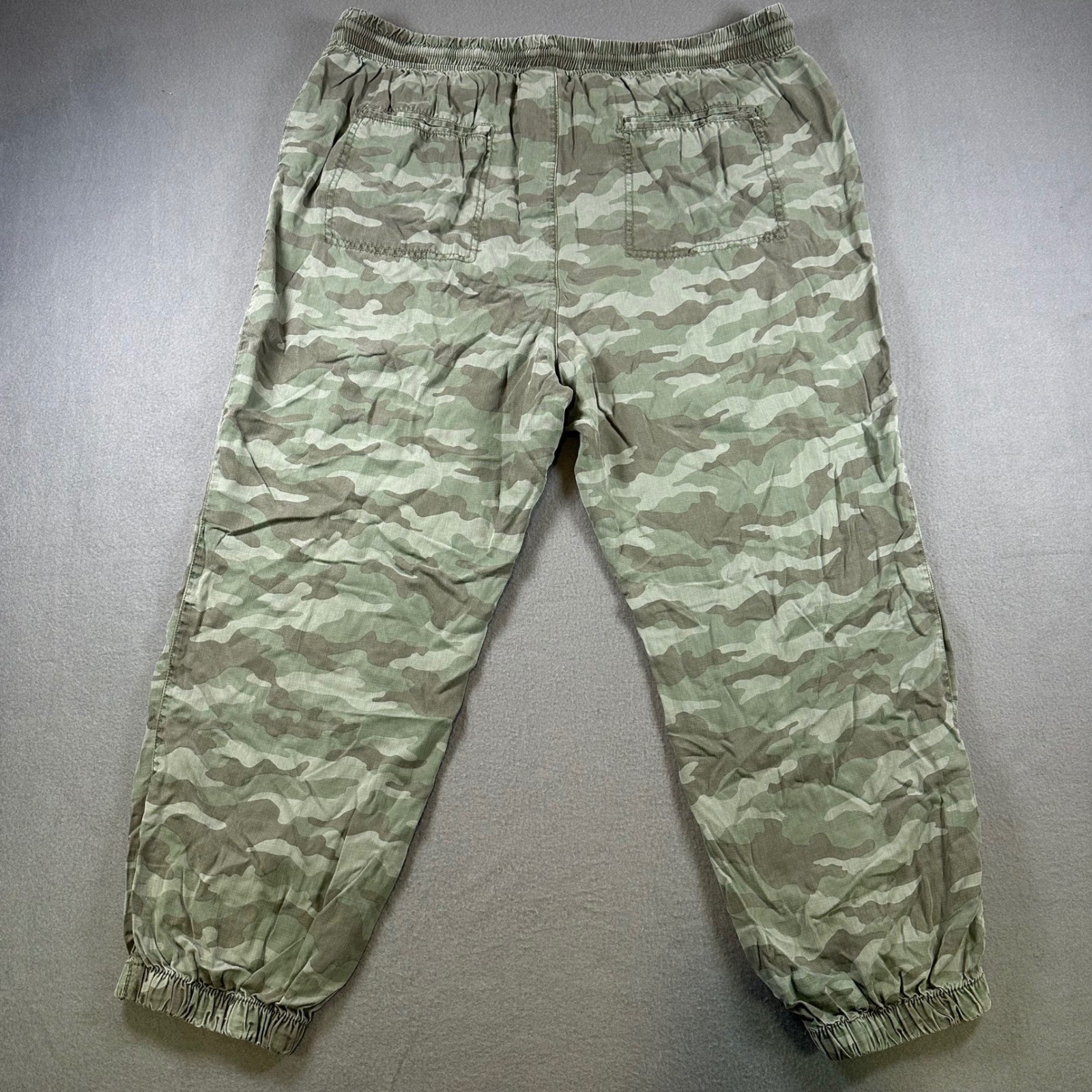 Knox Rose Green Camo Lyocell Jogger Pants XXL Elastic Waist Utility F241427
