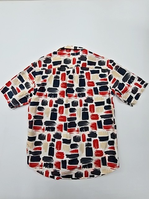 PDI Boys White Red Blue Button Front Collared Shirt Kids Size S