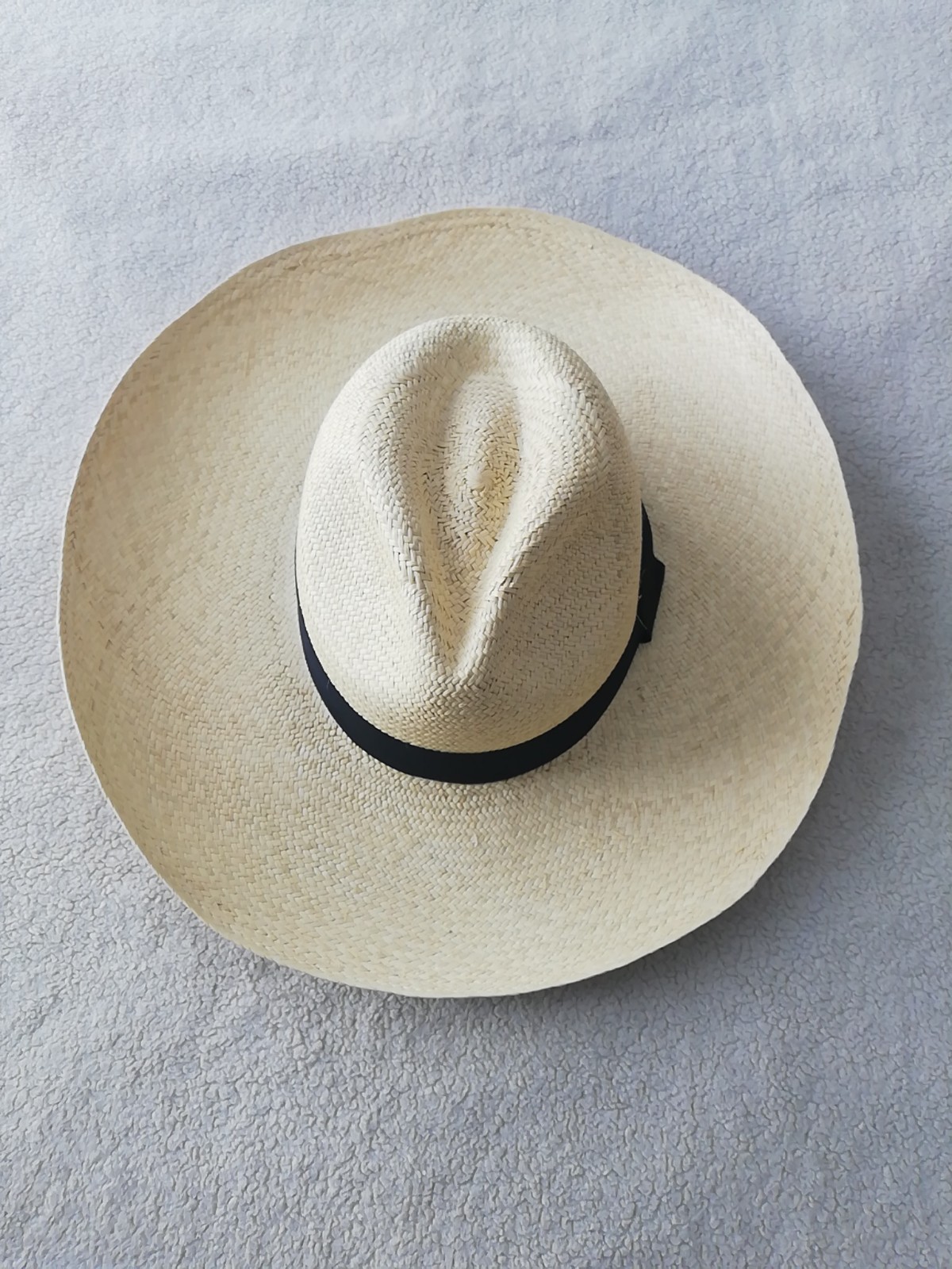 GENUINE ECUADOR HAT “PANAMA HAT” 100% TOQUILLA STRAW LARGE 60Cm CLASSIC BEIGE