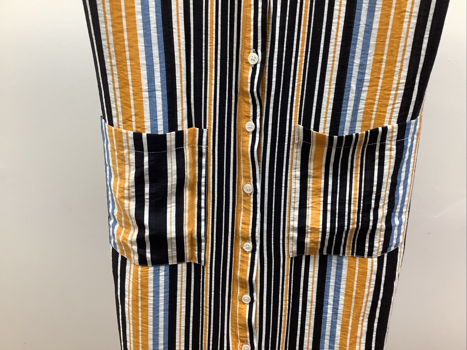 Davi&Dani Rayon 80% /Nylon Striped Dress Size Medium,New. (missing Strap).