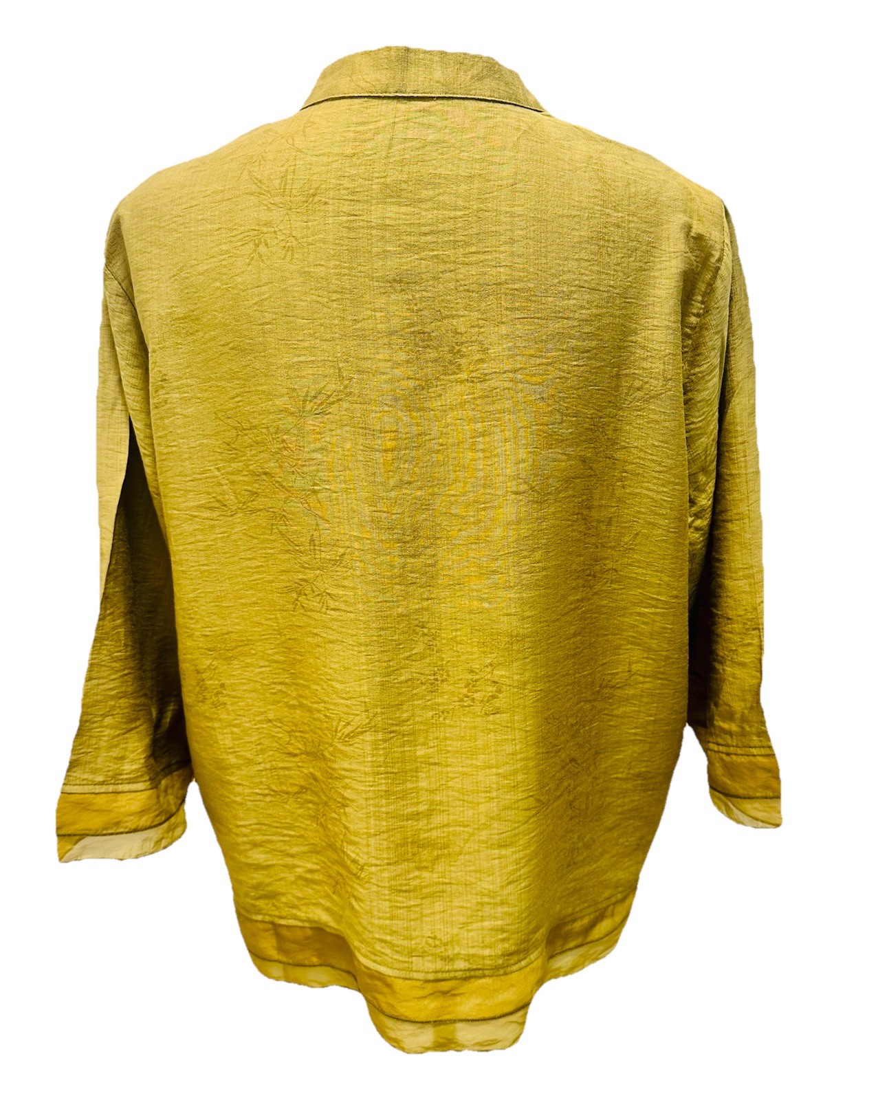 Asian Style Boxy Silhouette Easy Drape Blouse Mandarin Collar Modern Mandarin XL