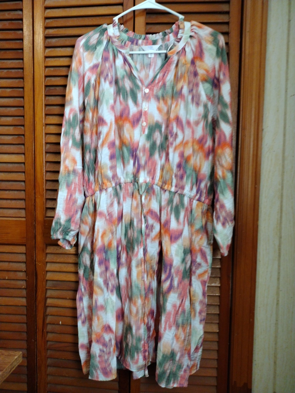 Time & Tru Women’s Multicolor Long Sleeve Knee Length Dress Size 3XL/22