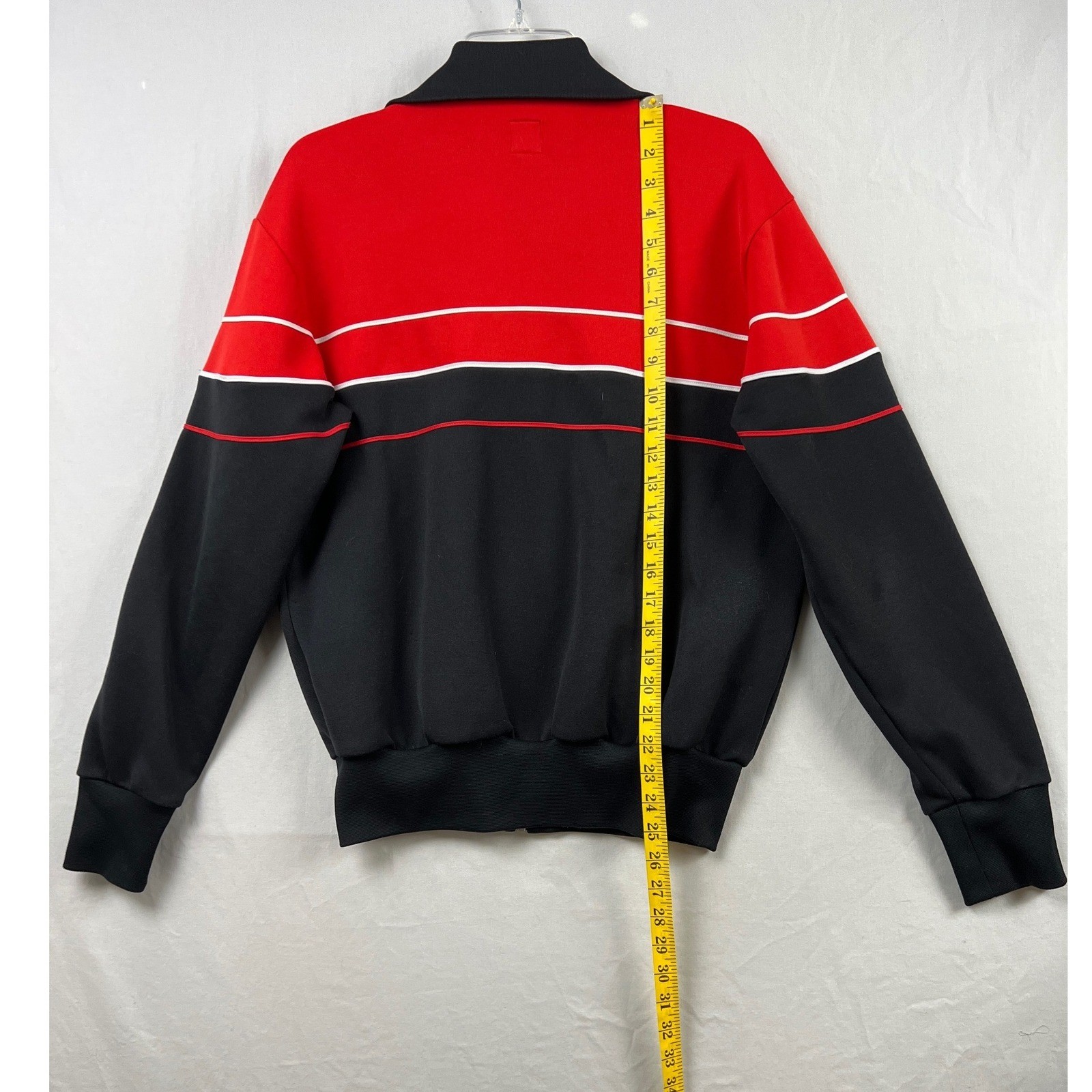 Adidas Y2k Track Jacket Men M Red Black Colorblock Trefoil Full Zip Stand Collar