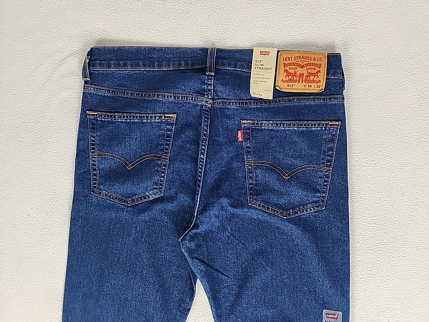 Levi’s 513 Slim Zip Fly Straight Leg Denim Jeans 34X32 Men’s Medium Blue Stretch