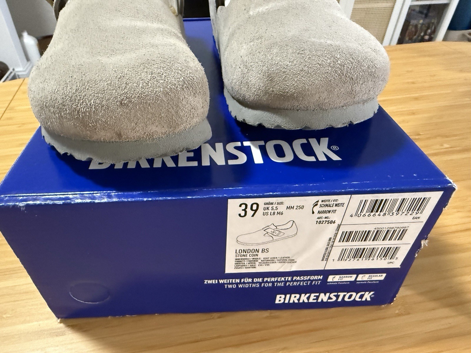 Birkenstock London Suede Leather Stone Coin EU39/W8-8.5 Medium/Narrow EUC