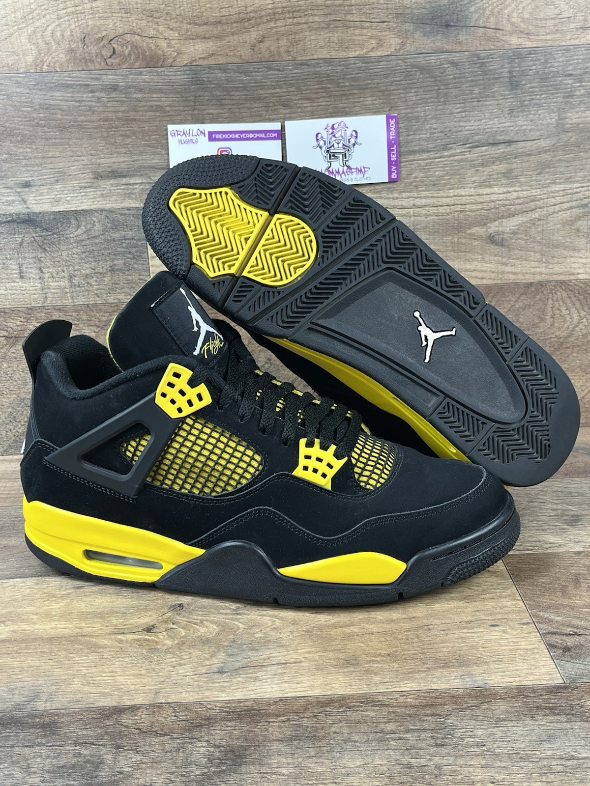Jordan 4 Retro Thunder (2023) Size 12 PREOWNED (OG ALL) DH6927-017