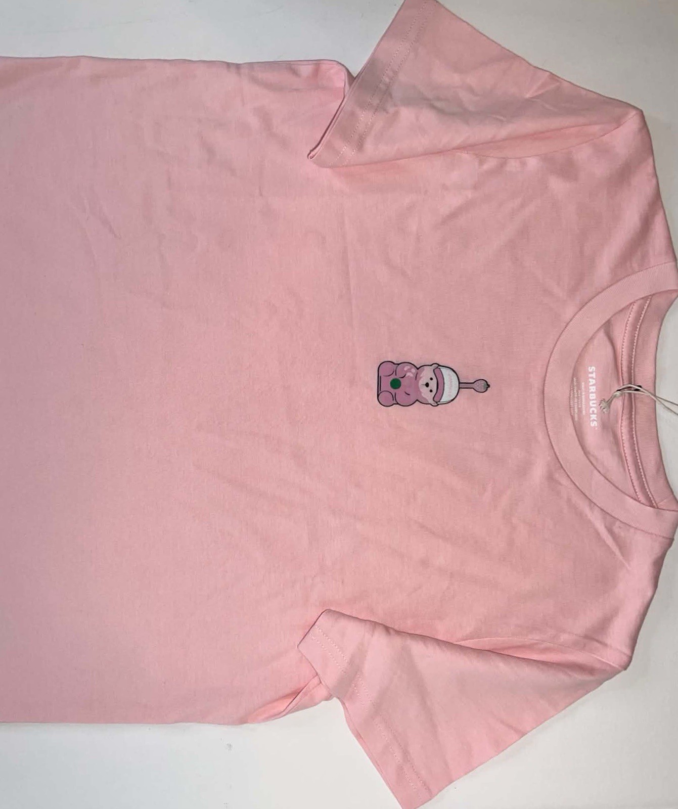 Starbucks Pink Bear Barista T-Shirt Logo Limited Edition Top NWT