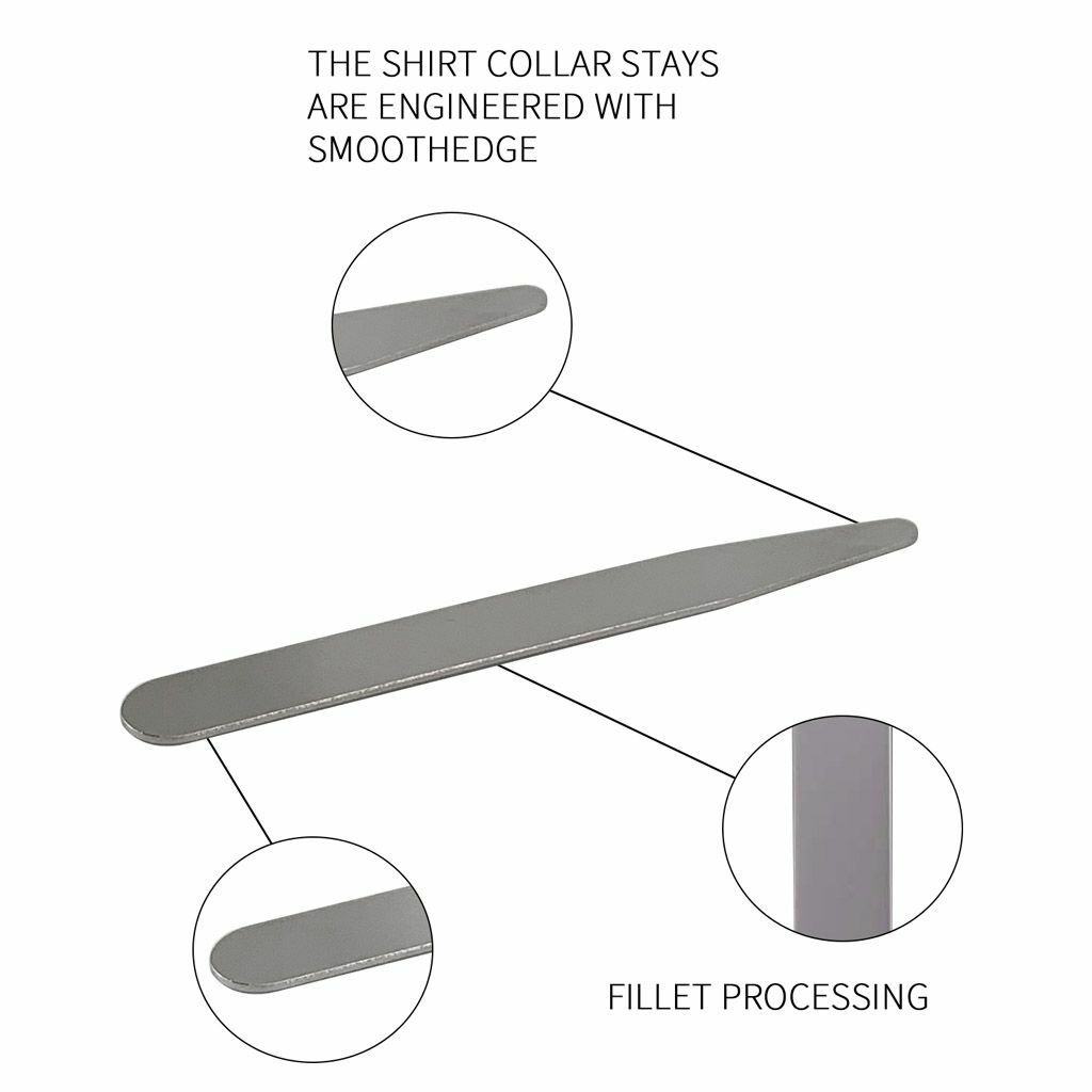 40/10 Metal Collar Stays Stiffeners / 10 Magnets for Men Shirts 4 Sizes with Box
