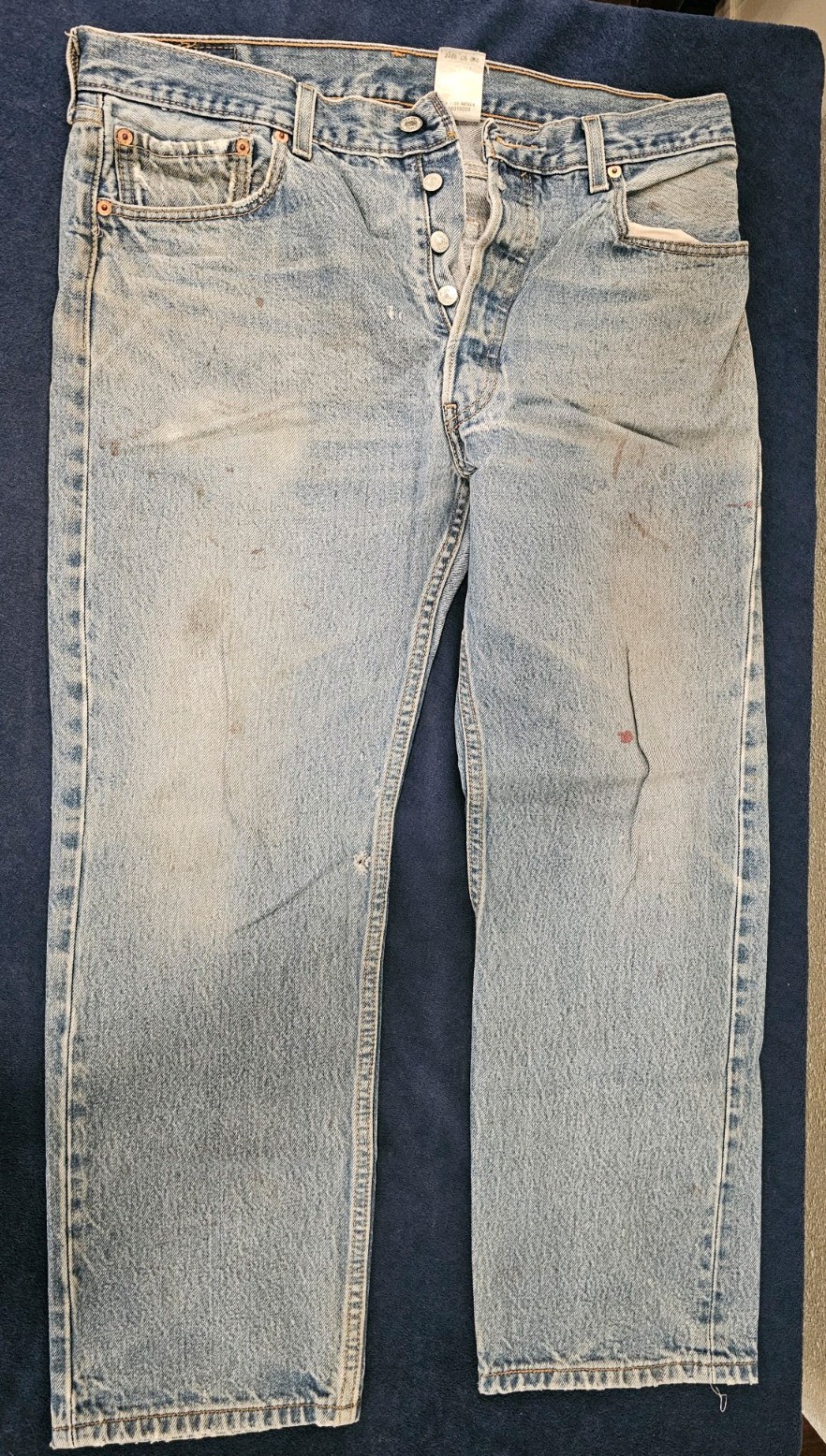 Levi’s 501xx Button Fly Men’s Cotton Denim Jeans – Light Stonewash 36×30