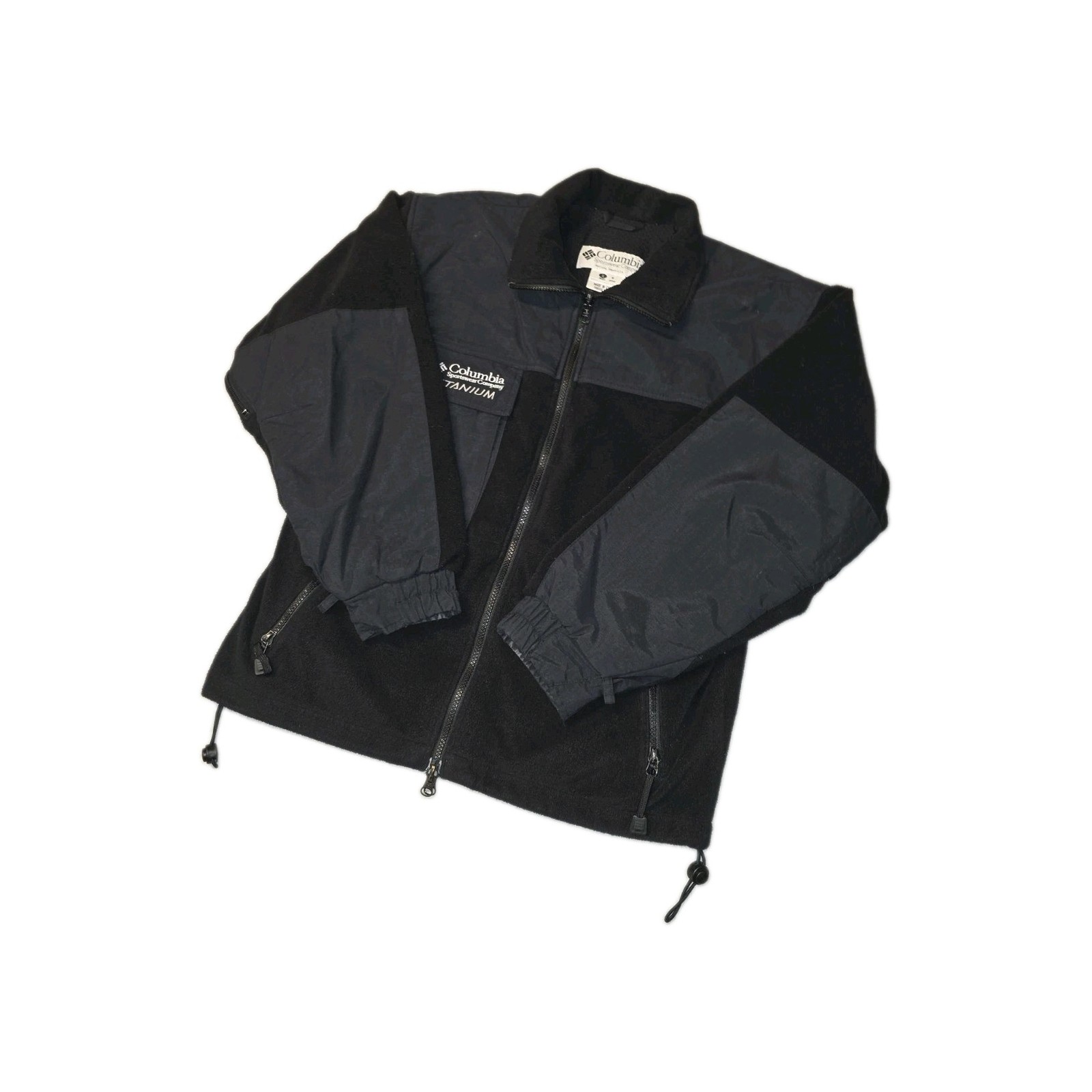 Columbia Titanium Fleece Nylon Full Zip Size S Black Jacket