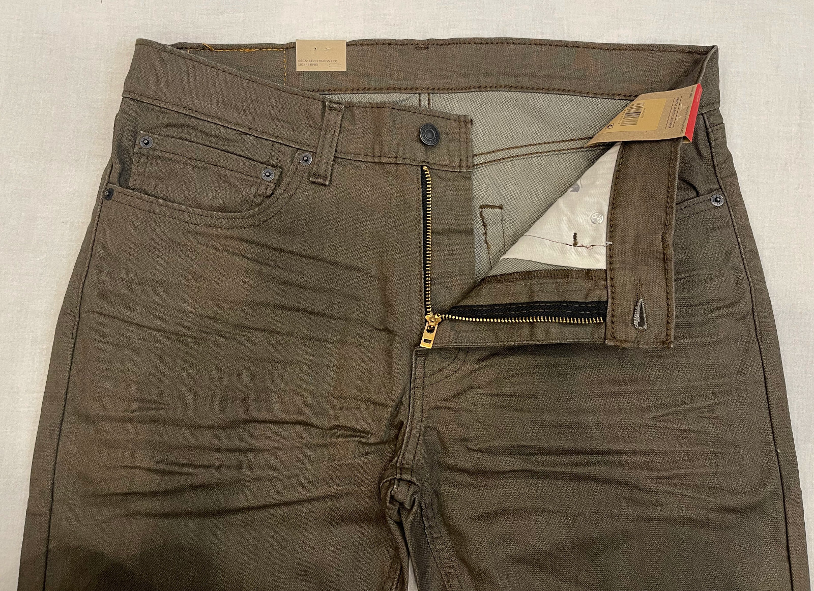 Levis 511 Slim Fit Stretch Mens Jeans 30,32,33,34,36,38 #2273 Olive Khaki-Brown