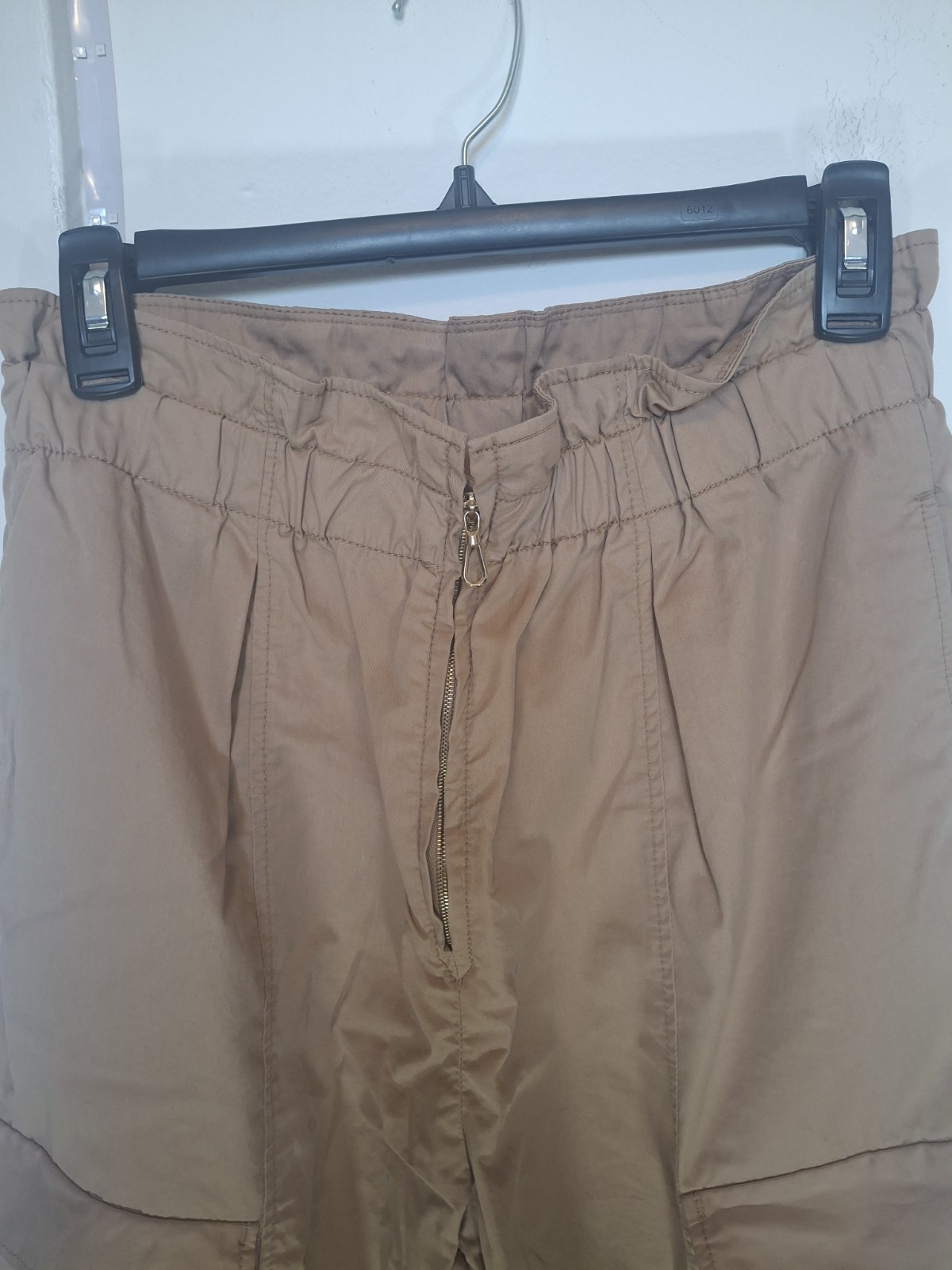 Sandro Paris High-Waisted Cargo Pants Tan Khaki Size
