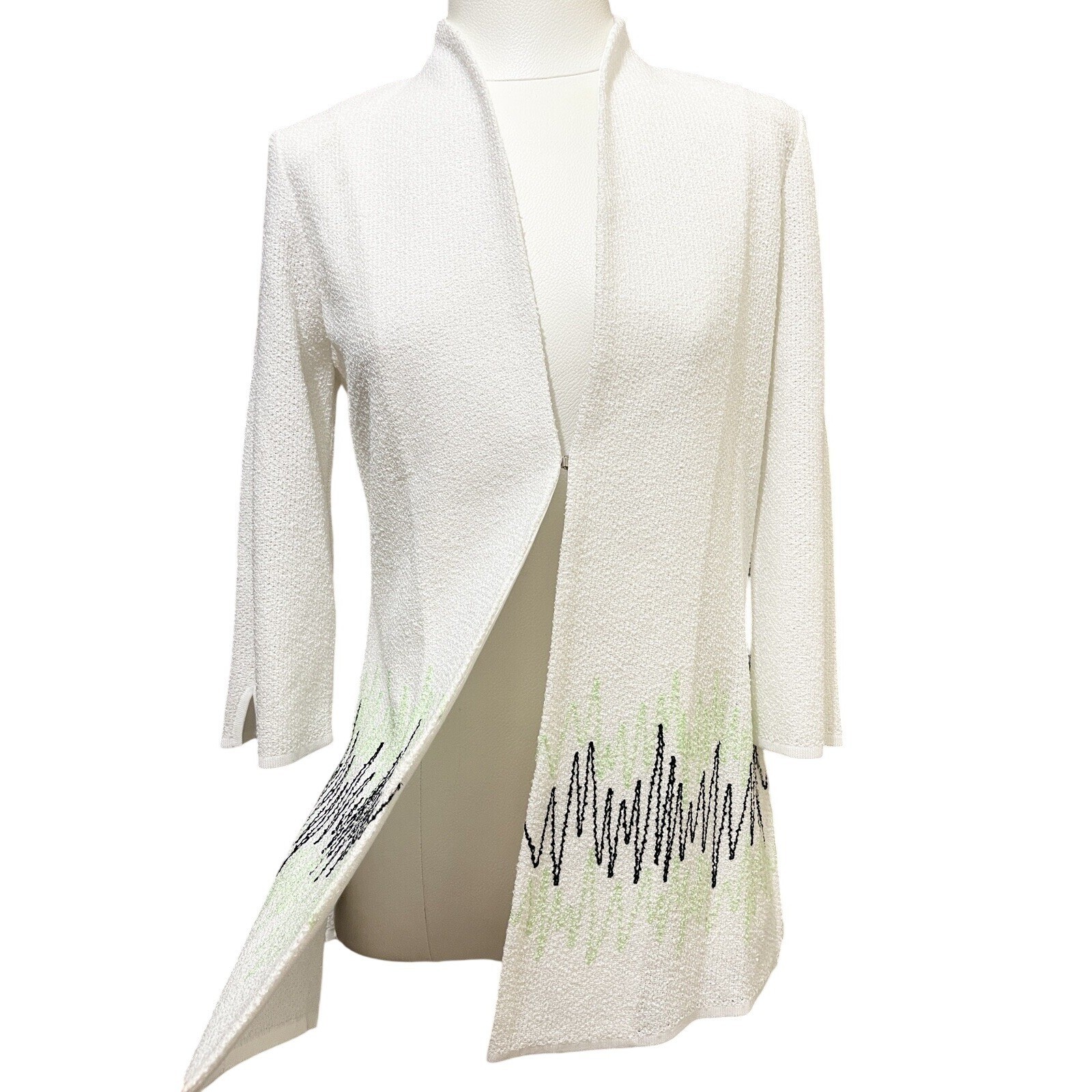 Ming Wang Women Elegant Career Jacket XS Lime Blk White Church Office Blazer New