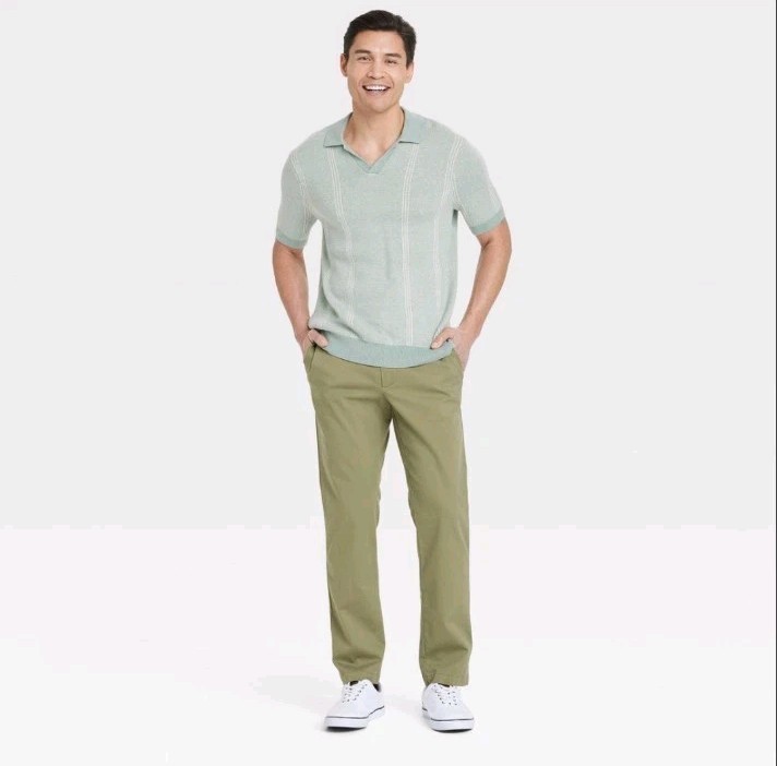 Men’s 33 X 30 Comfort Wear Slim Fit Chino Pants – Goodfellow & Co Olive