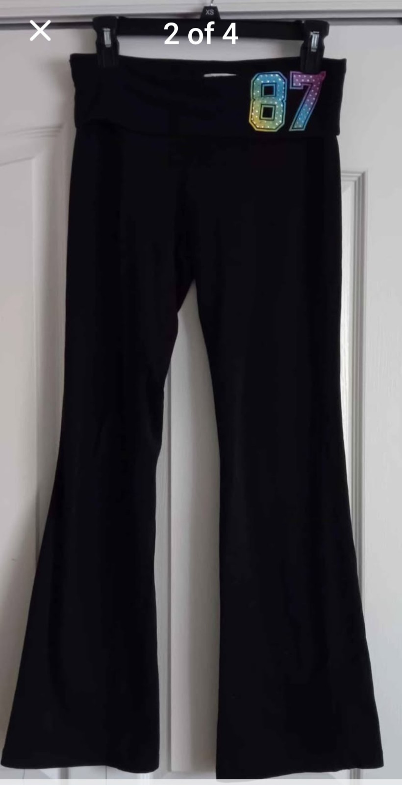 2012 Y2k Aeropostale Foldover 87 Flare Mullticolor Yoga Pants Size Medium