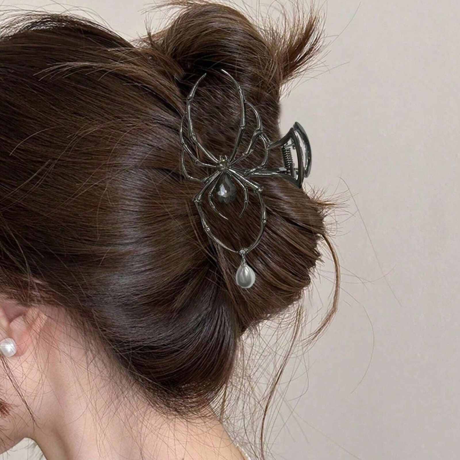 3pcs Metal Gothic Hair Clips Skeleton Hand Skull Spider Halloween Claw Clips US