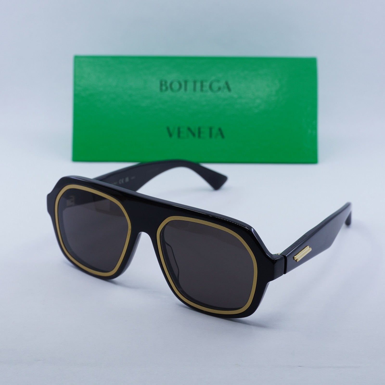 New BOTTEGA VENETA BV1217S 001 Black/Grey 53-19-145 Sunglasses