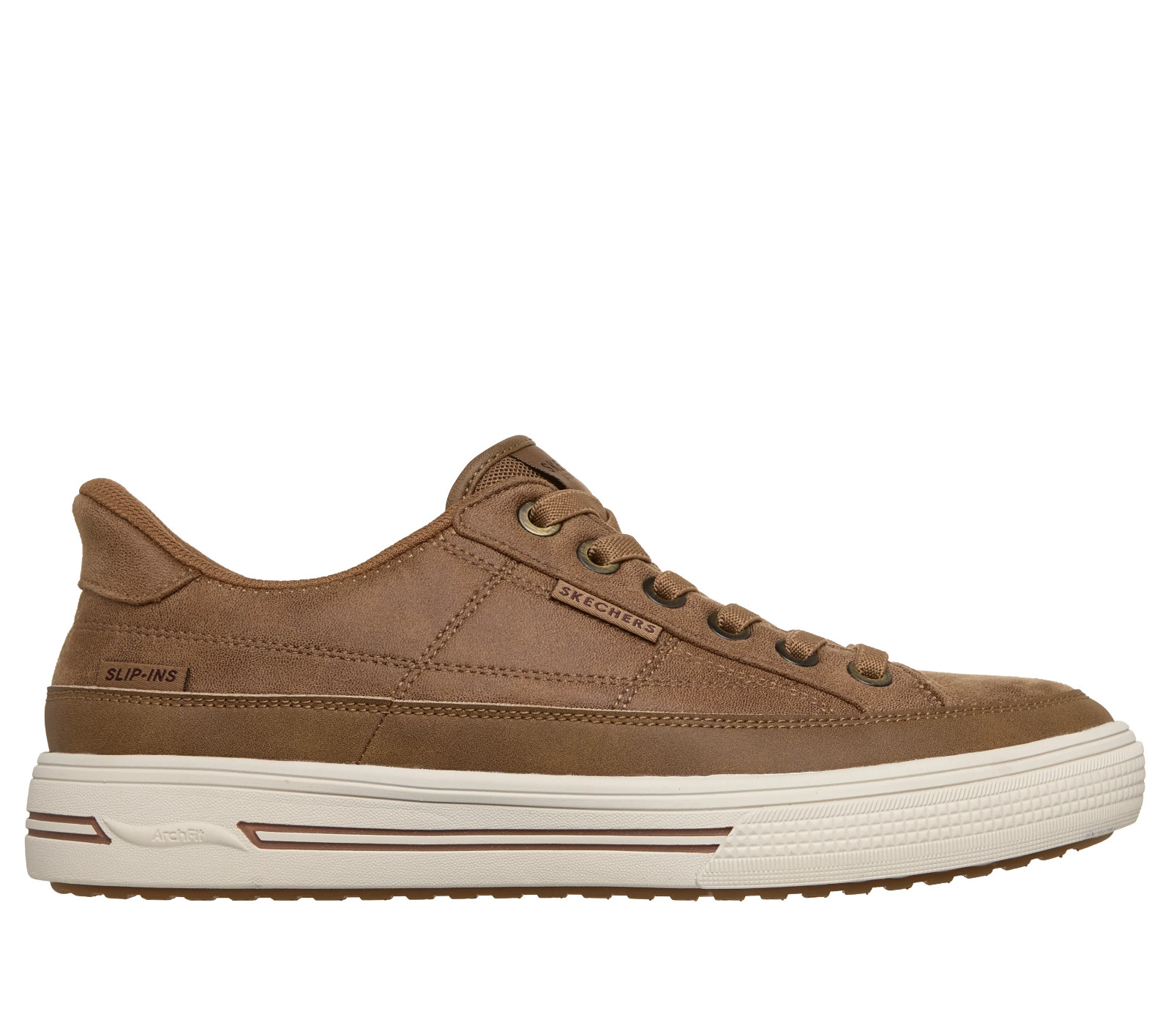 SKECHERS Slip-ins: Arch Fit Arcade – Join Ya There Whiskey Sneaker Men size 7-14