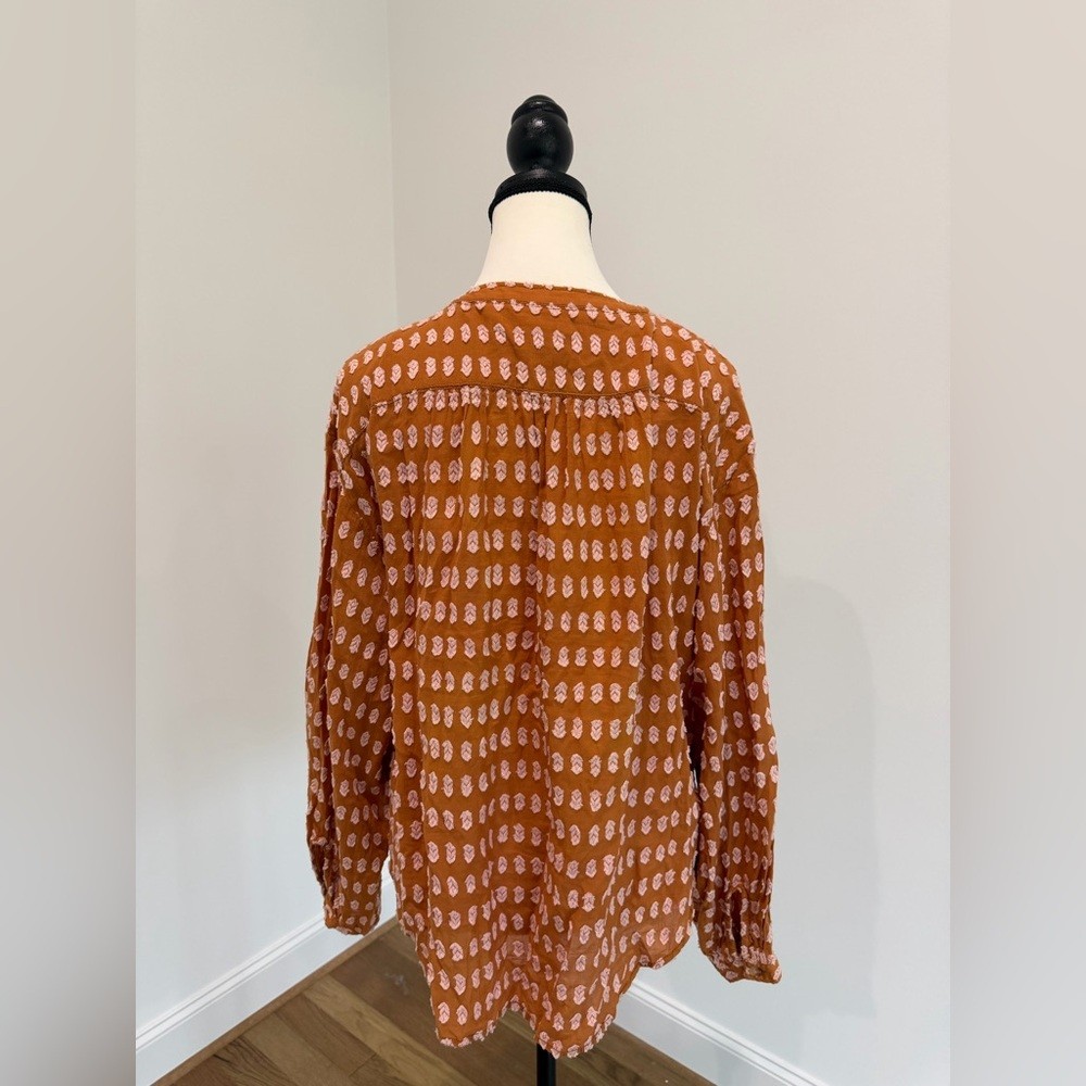🧡 Pilcro x Anthropologie Tavi Textured Blouse – Size S ✨