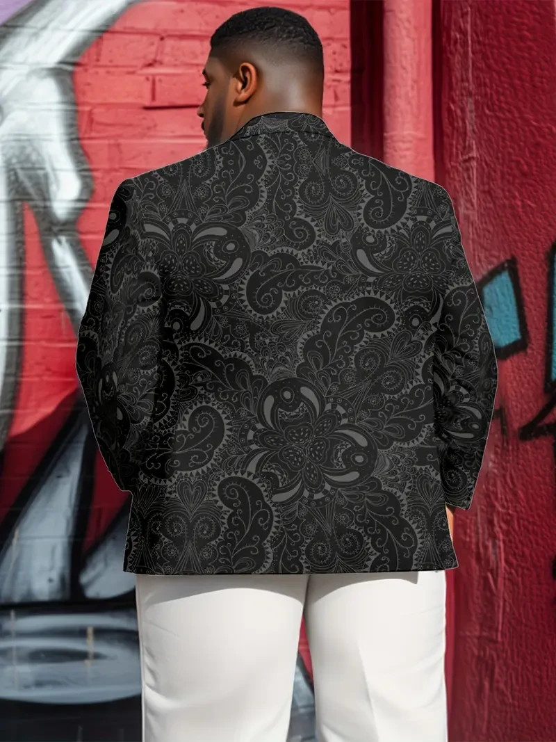 Men’s Two Button Slim Fit Blazer Jacket Nightclub Wear Wedding Printed Leisure