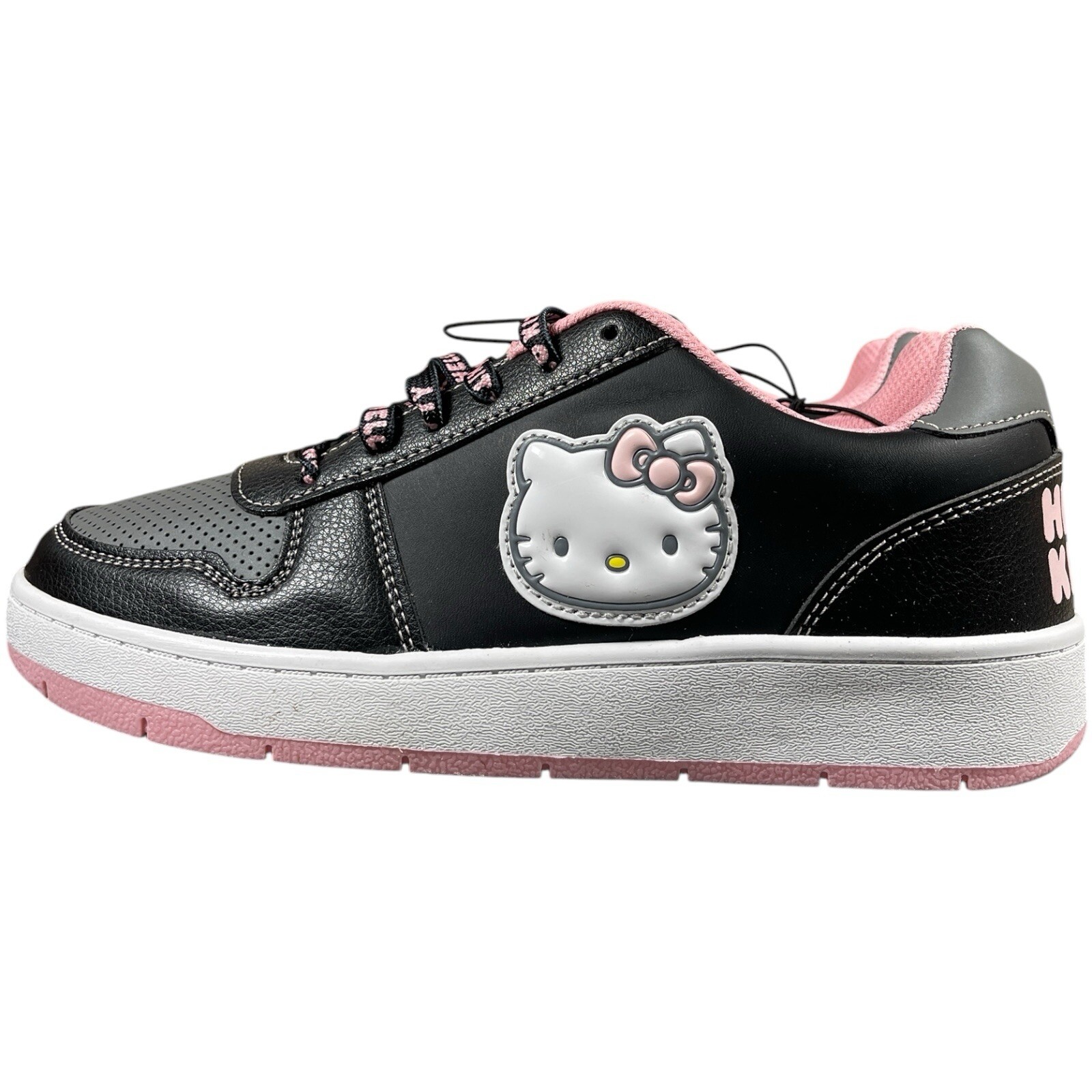Hello Kitty by Sanrio Women’s Fashion Sneakers Size 8 Black/Light Pink Shoes NEW