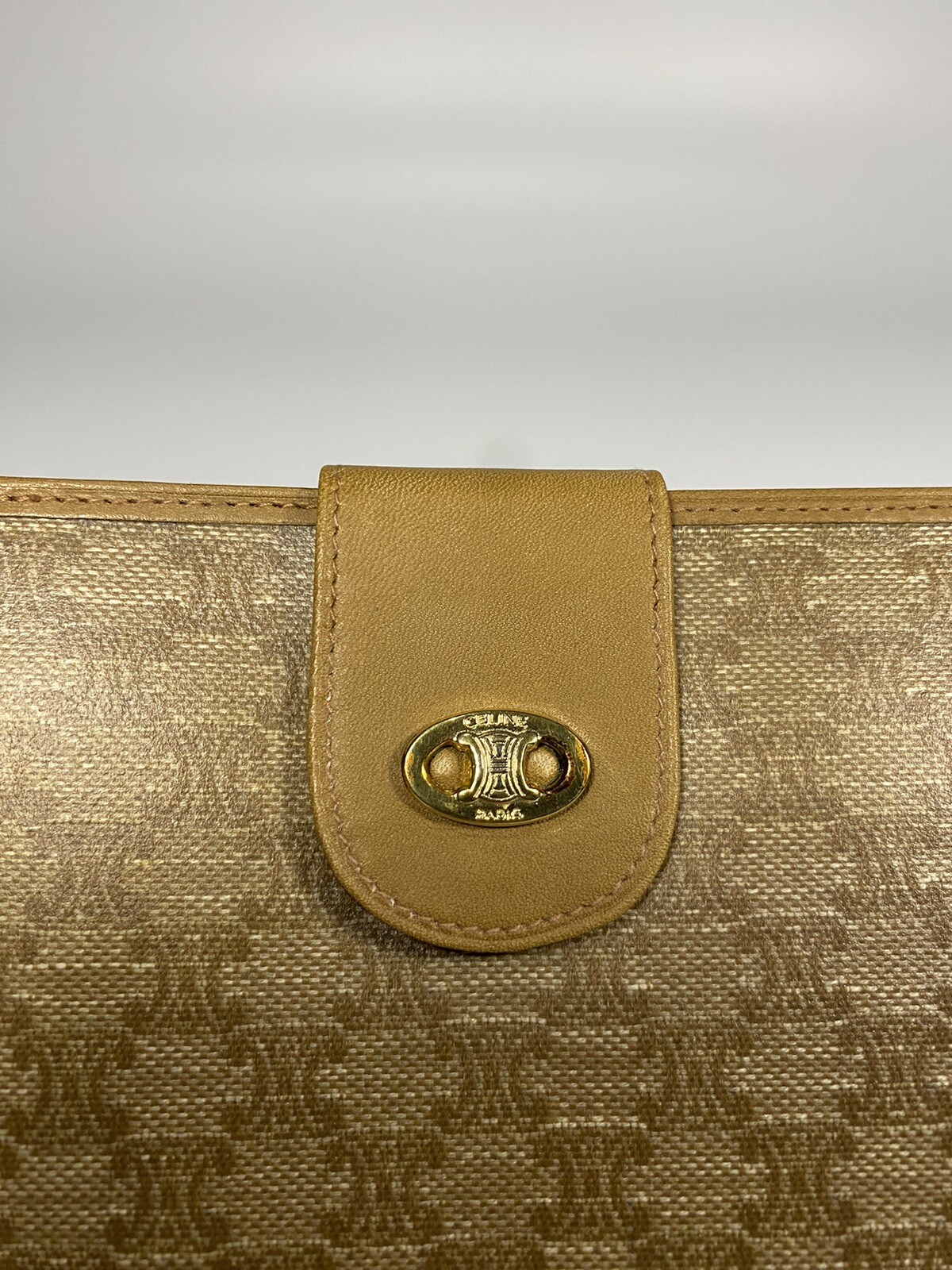 CELINE Rare Long Wallet Logo Triomphe Macadam Canvas Leather Made in Italy