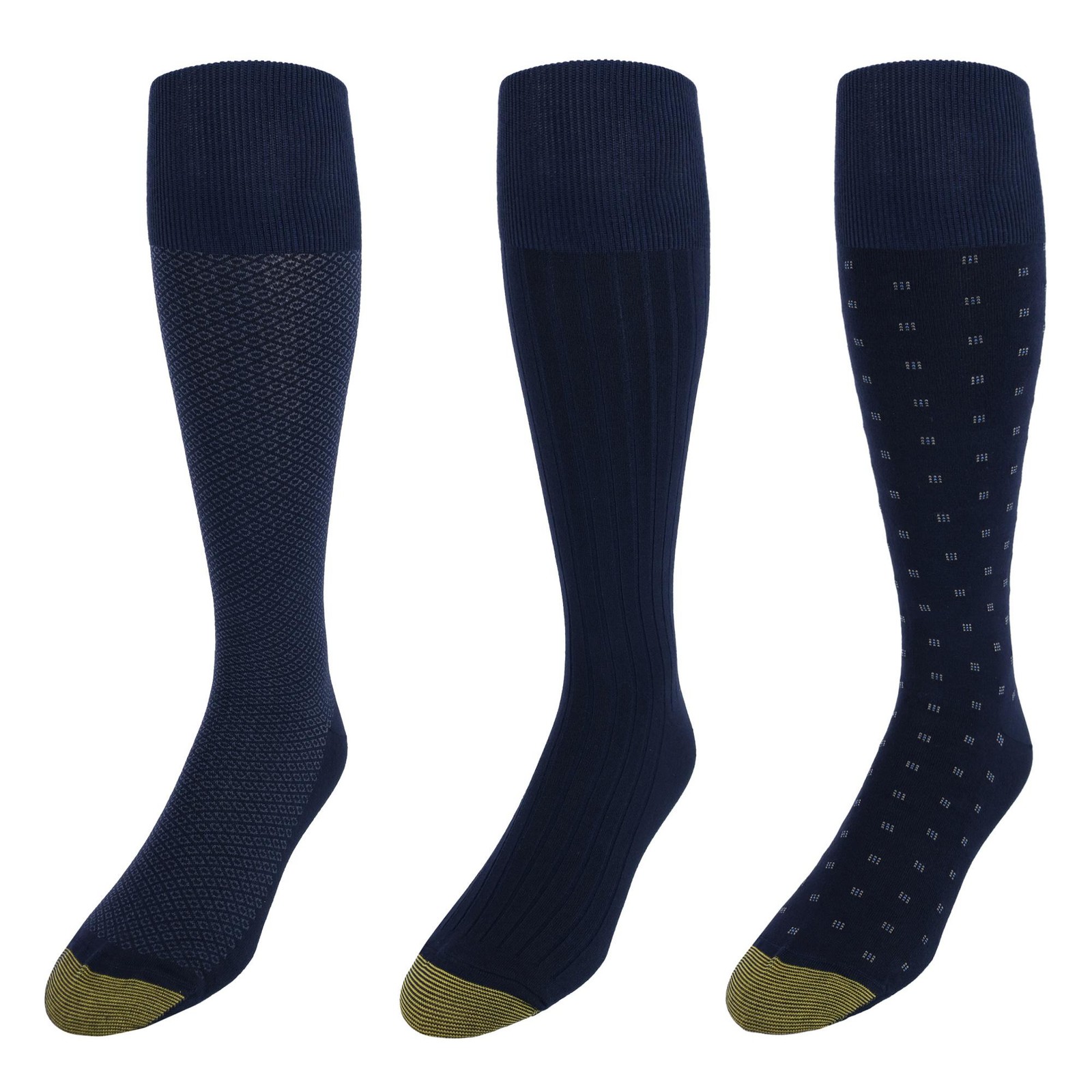 Gold Toe Men’s Over the Calf Moisture Control Fashion Socks (Pack of 3)