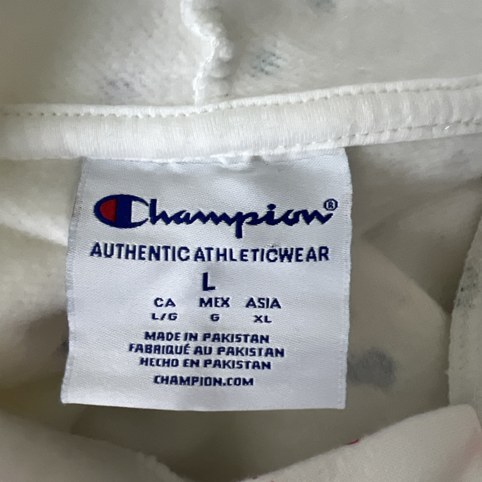 Champion Berkeley Sweater Women Large White Paint Splat Pullover Hoodie College