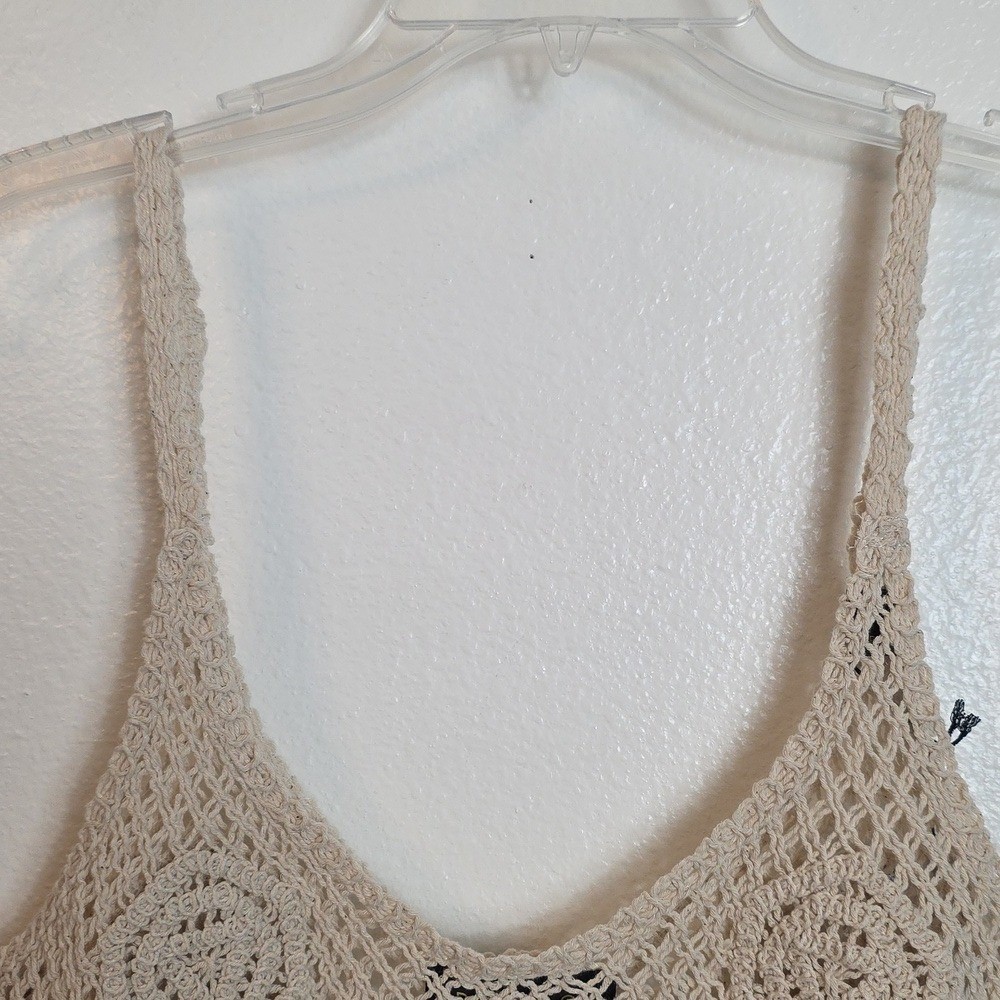 Piombo Crochet Knit Tank Top Medium Cut Out Boho Y2k