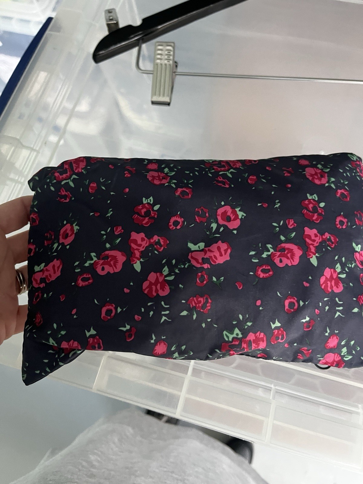 Pack A Mac Style Raincoat, Navy/ Pink Floral, Size 6, Festival Wear 🍃Charity🍃