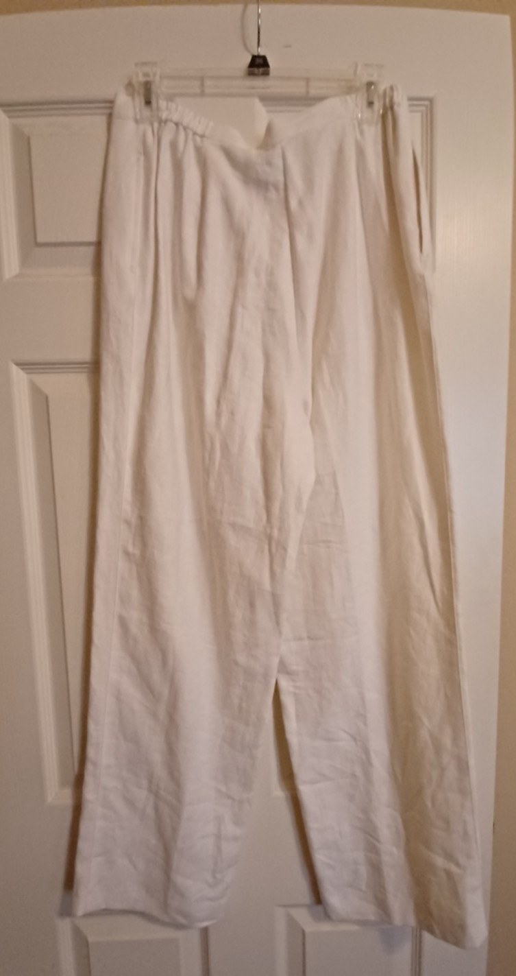 Norton McNaughton Women’s White Summer Linen Pants – Size 10T – NWT